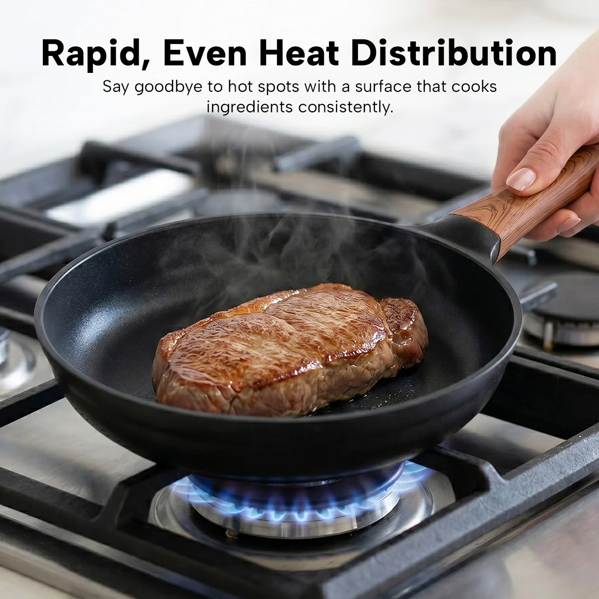Diamond Earth® Premium Cookware 7pc Set with Superior Non-Stick Coating + FREE Steamer + E-BOOK - Image 5