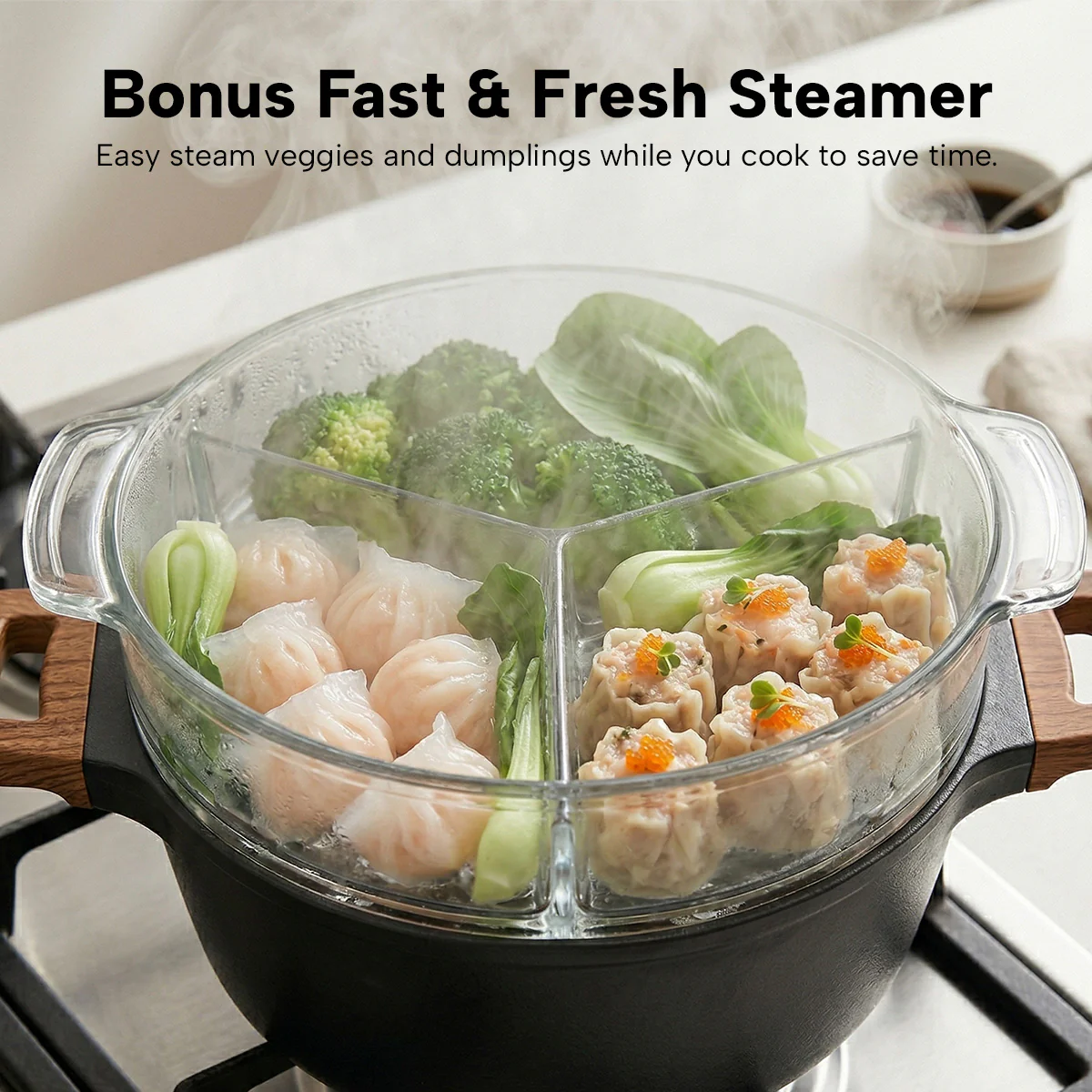 Diamond Earth® Premium Cookware 7pc Set with Superior Non-Stick Coating + FREE Steamer + E-BOOK - Image 9