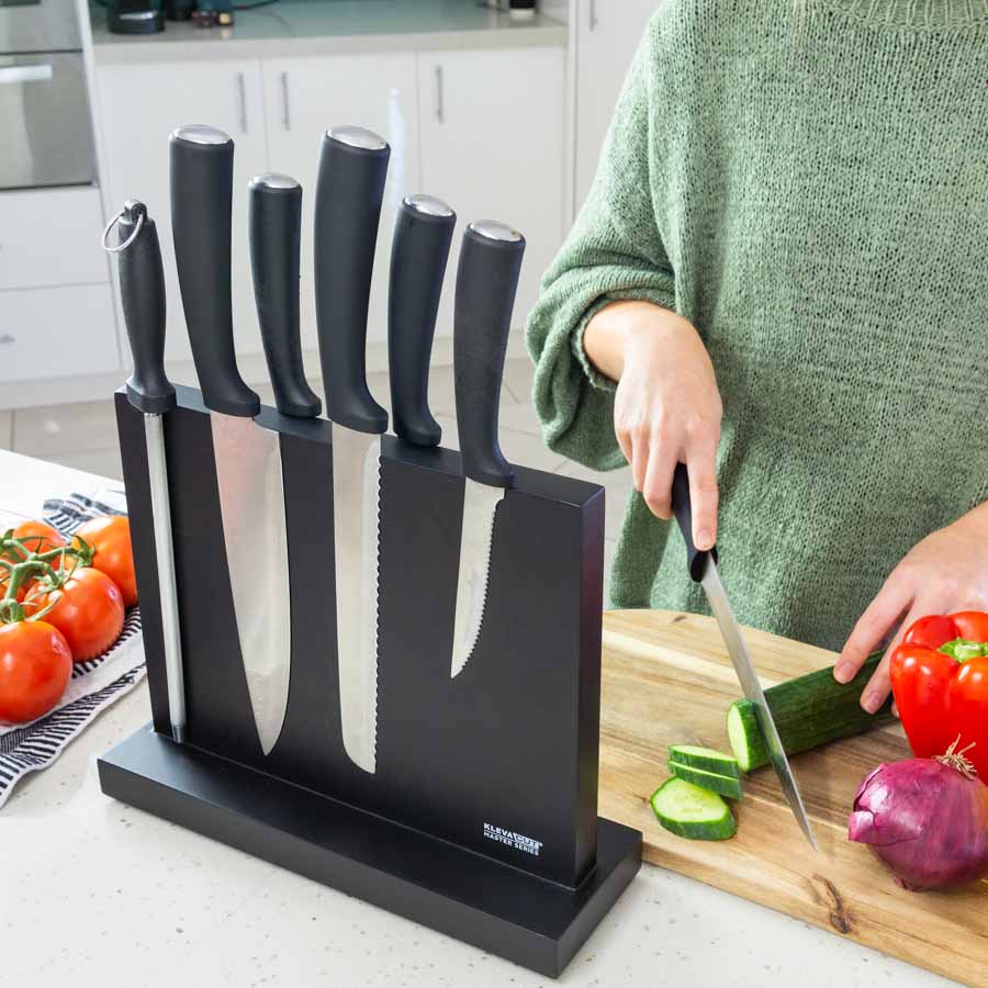 Double-sided Magnetic Knife Block Holds & Displays All your Knives Safely & Securely! - Image 3