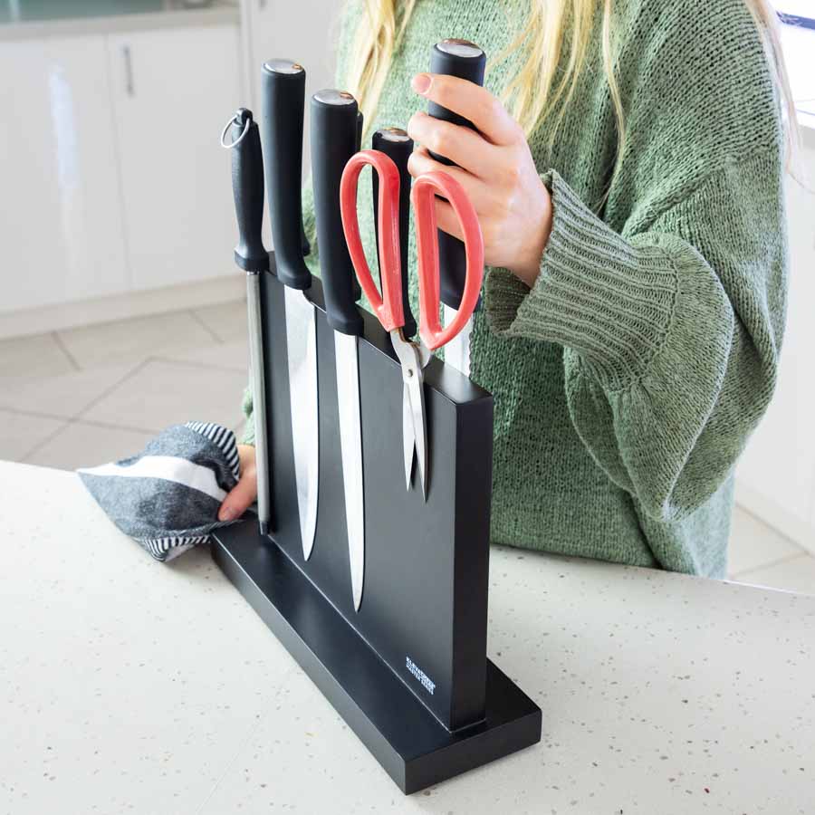 Double-sided Magnetic Knife Block Holds & Displays All your Knives Safely & Securely! - Image 4