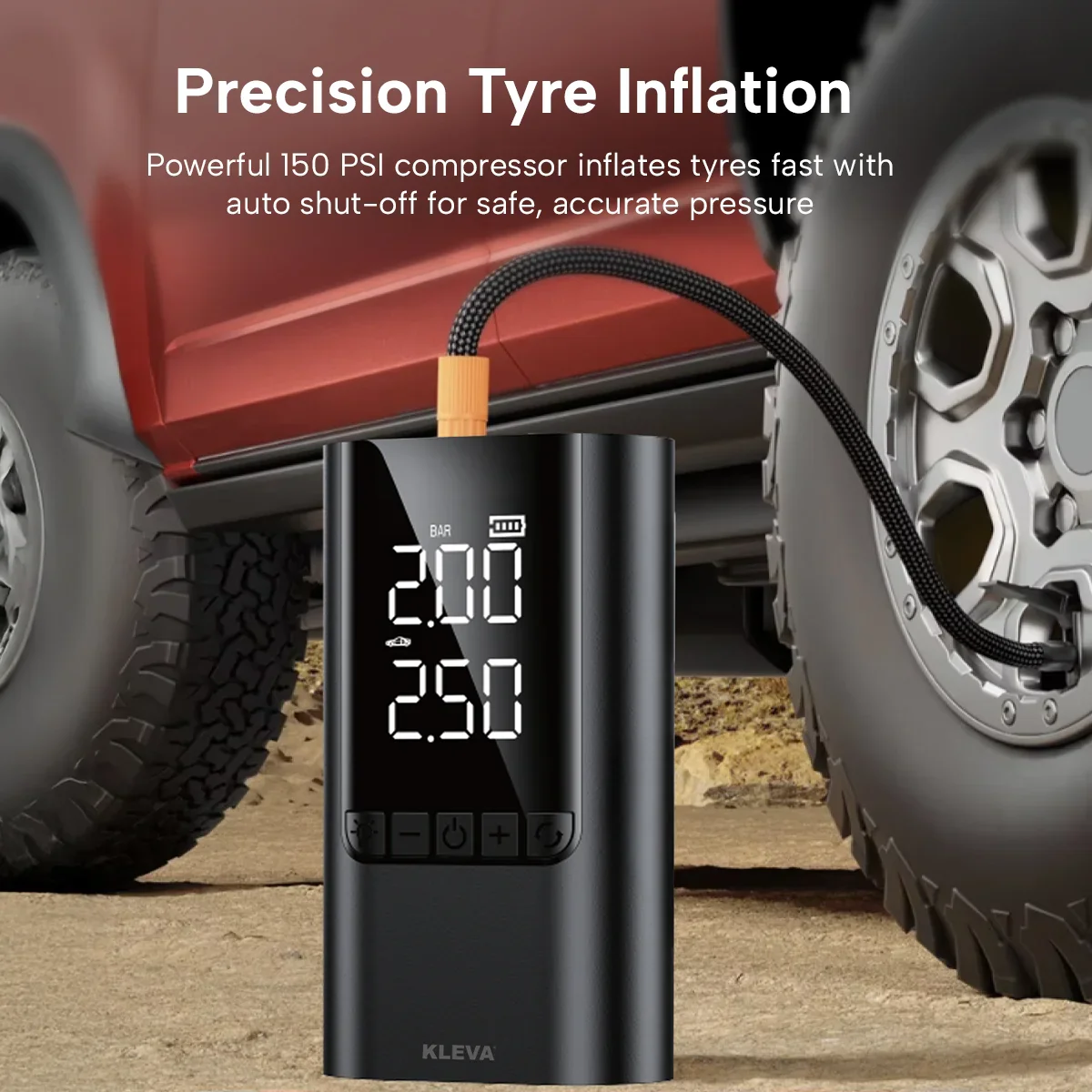 Kleva 6-in-1 Car Jump Starter & Air Compressor 6000mAh Power Bank - Image 3