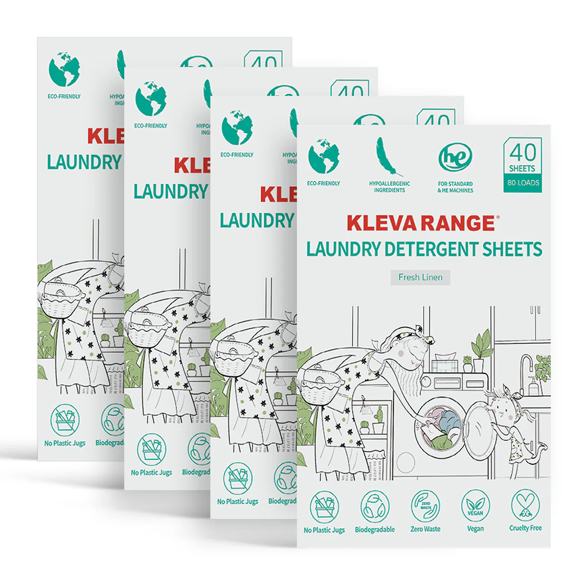 Stain Lifting Laundry Detergent Sheets Fresh Linen 40 Sheets - Image 8
