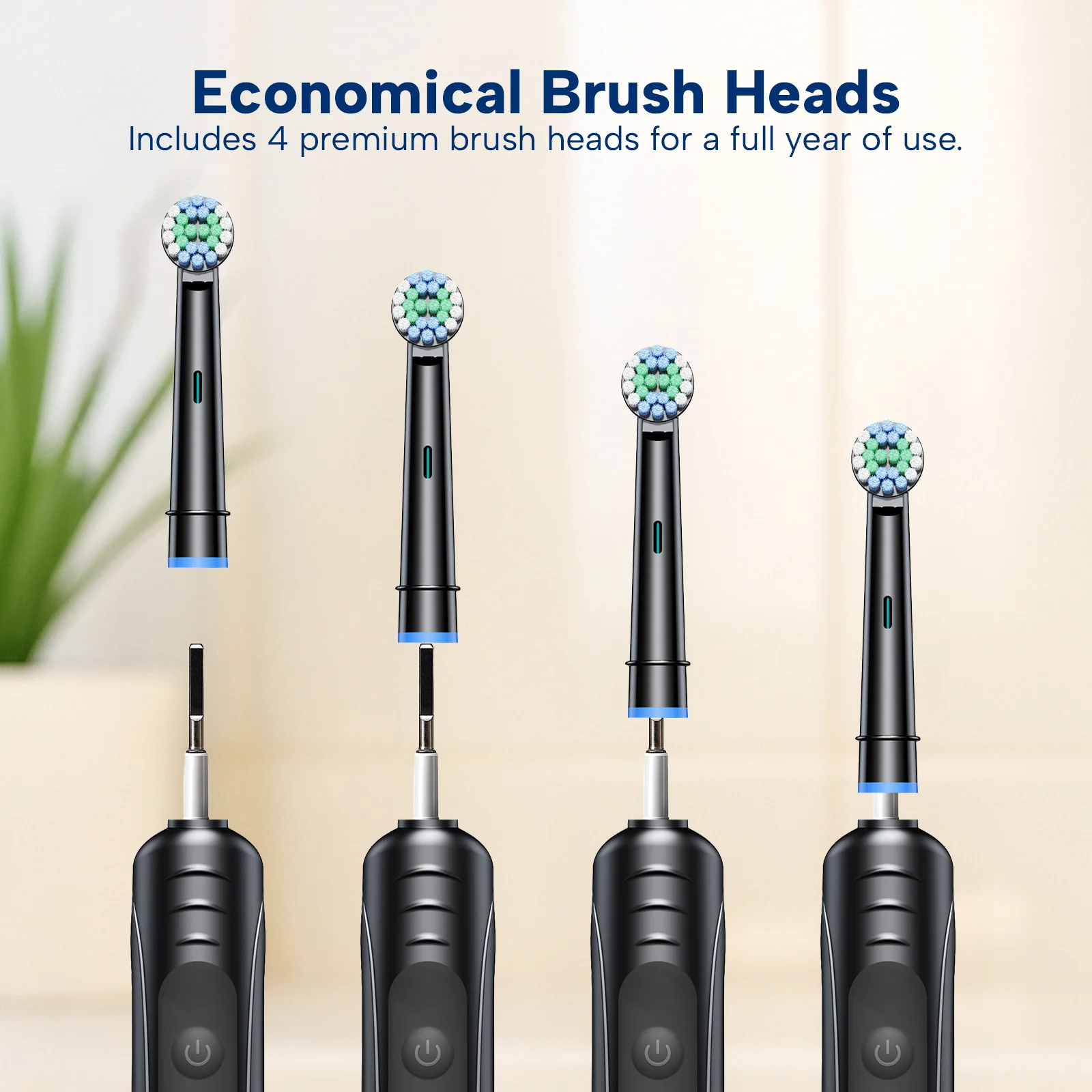 Kleva SonicClean Rechargeable Electric toothbrush with 4 Brush Heads - Image 4