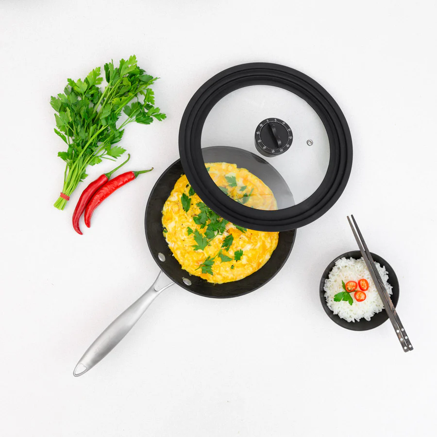 Universal Glass Lid With Detachable Timer Knob + Soft Touch Silicone Rims - Image 6