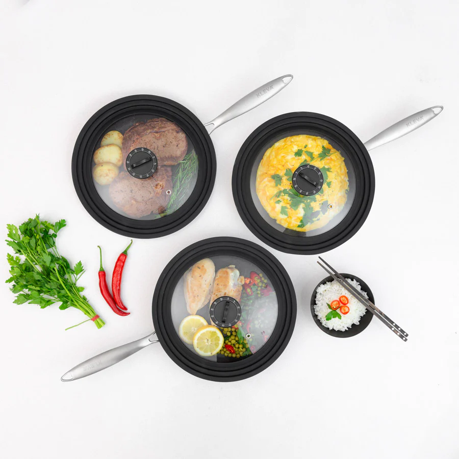 Universal Glass Lid With Detachable Timer Knob + Soft Touch Silicone Rims - Image 7
