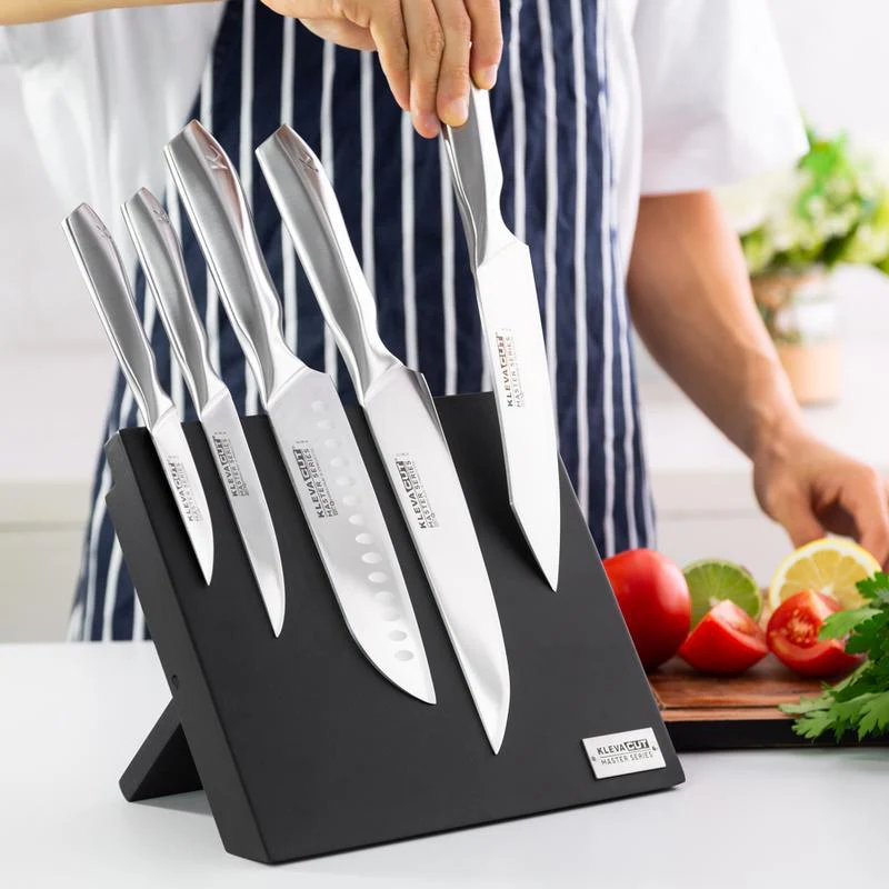 KlevaCut® Master Series 3pc Knife Set + Magnetic Knife Block - Image 3