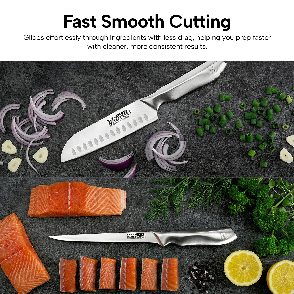 KlevaCut® Master Series 3pc Knife Set + Magnetic Knife Block - Image 9
