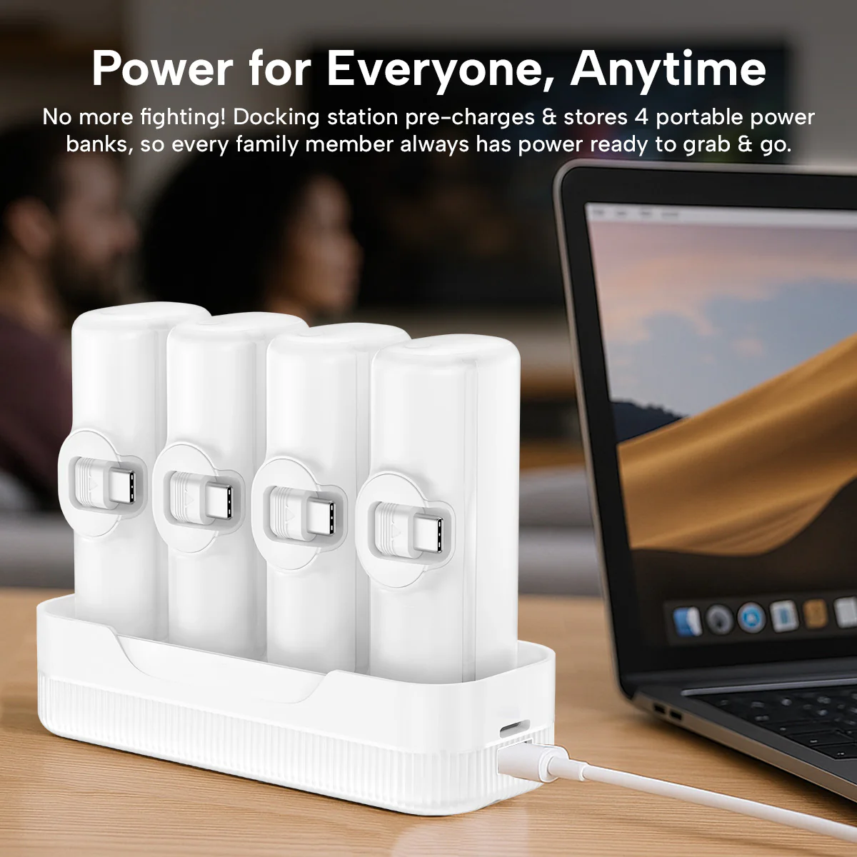 KLEVA® Grab and Go Portable Family Charging Kit - Compact Power Bank 5000mAh Fast Charging - Image 3