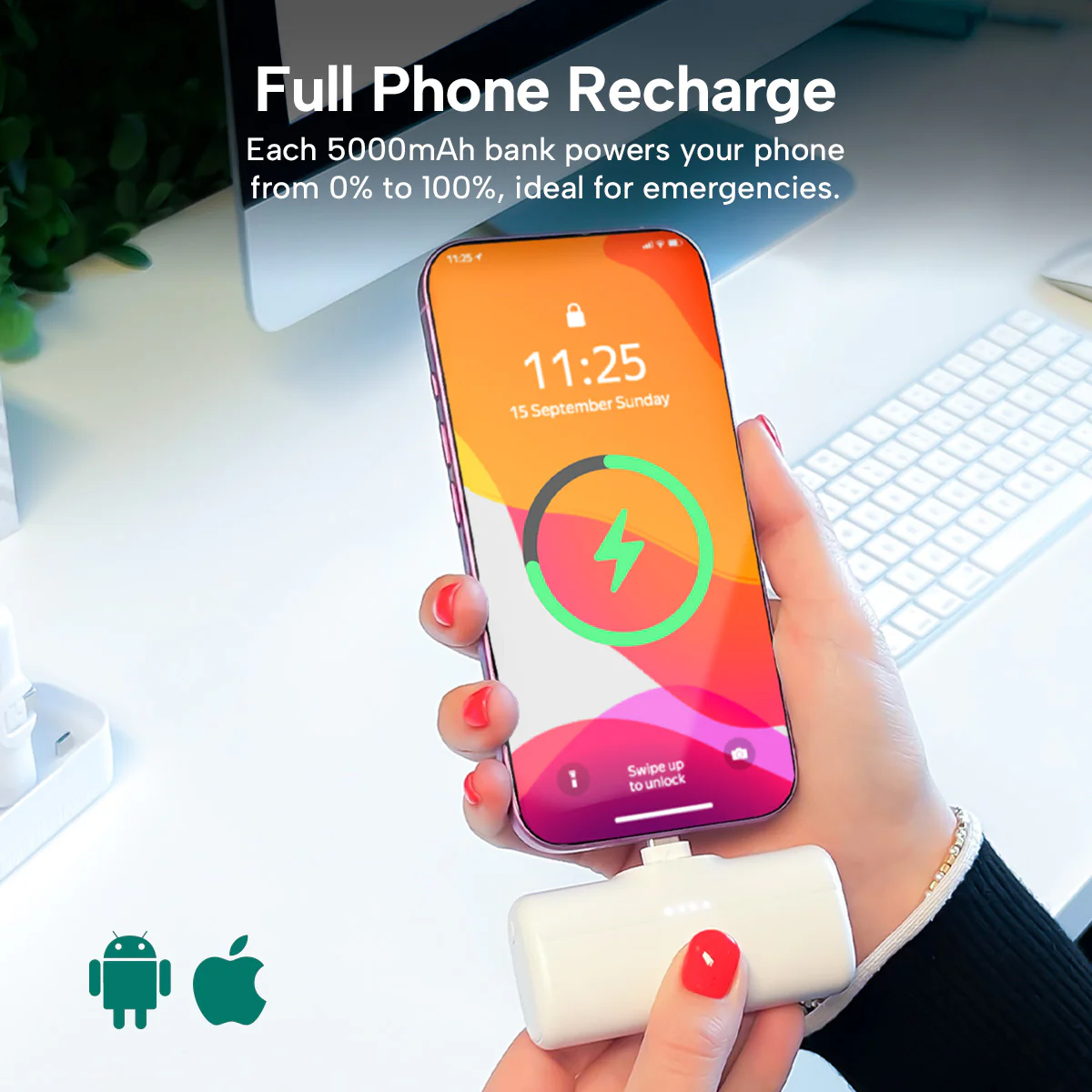 KLEVA® Grab and Go Portable Family Charging Kit - Compact Power Bank 5000mAh Fast Charging - Image 4