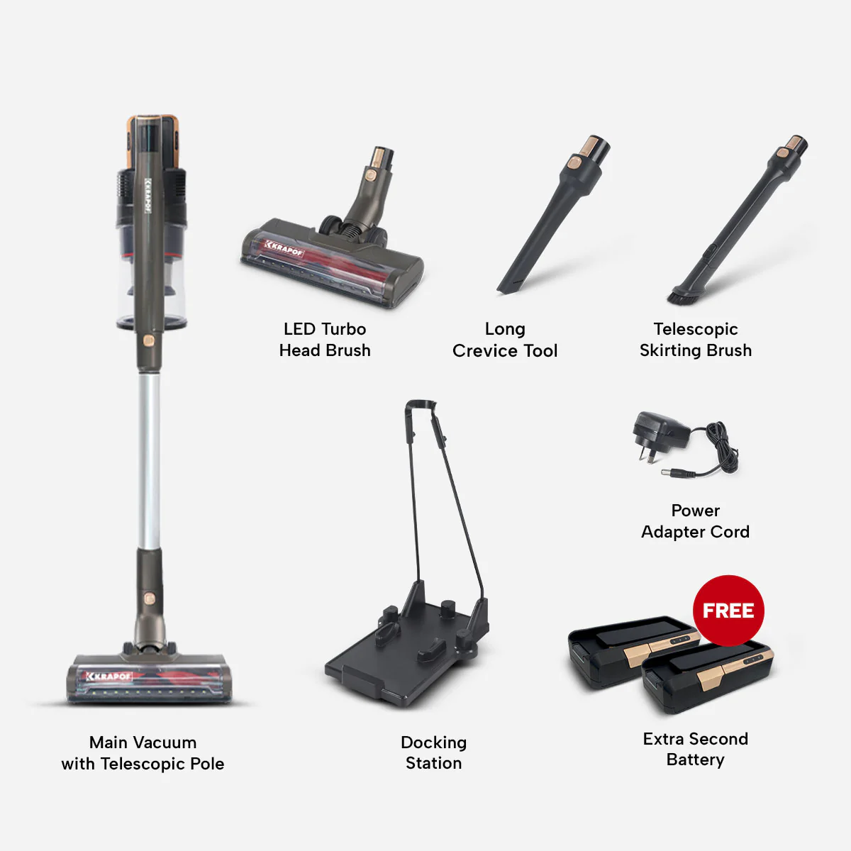 KRAPOF® Super Slim Power Vac Cordless Stick Vacuum + Extra FREE Second Battery - Image 15