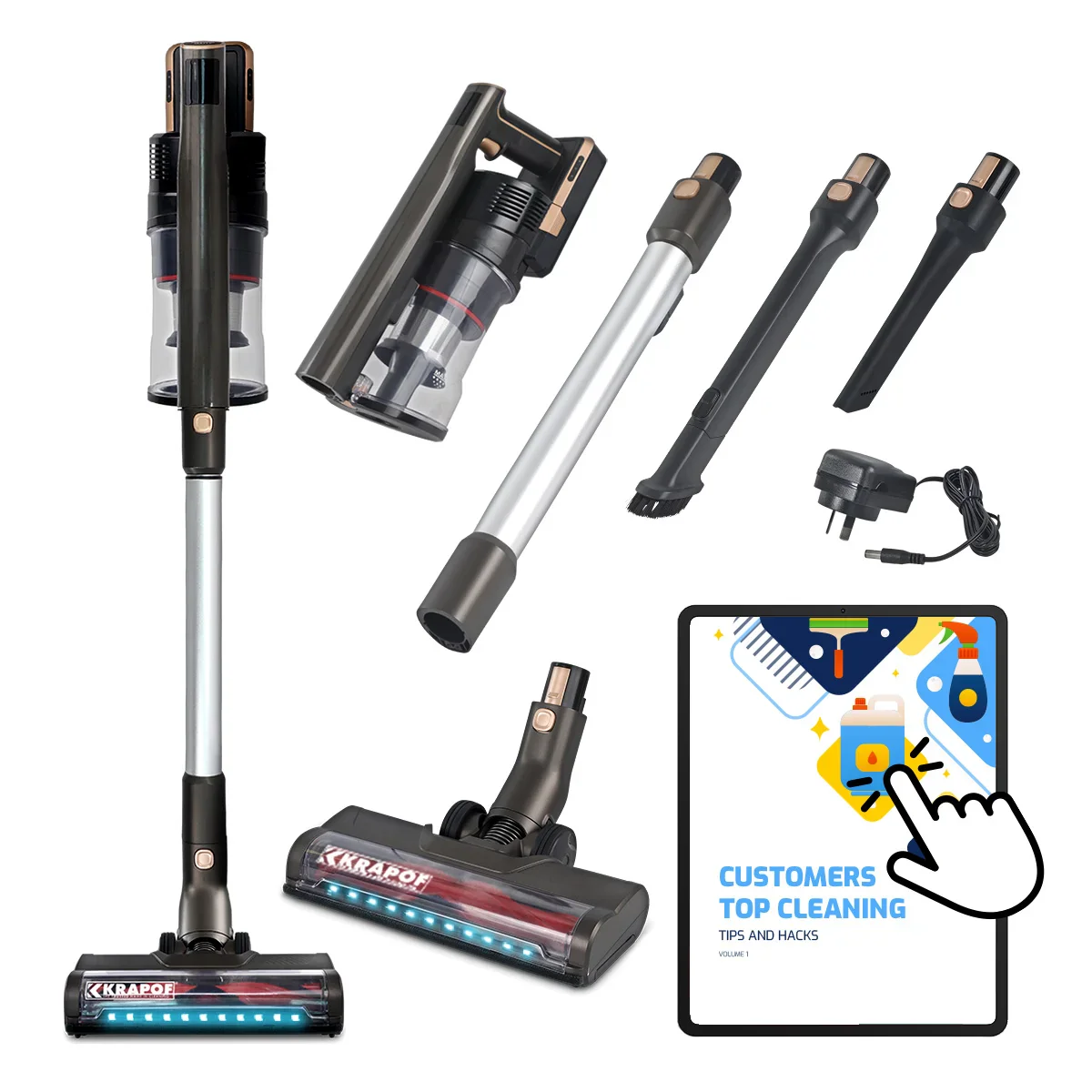 KRAPOF® Super Slim Power Vac Cordless Stick Vacuum + Extra FREE Second Battery - Image 16
