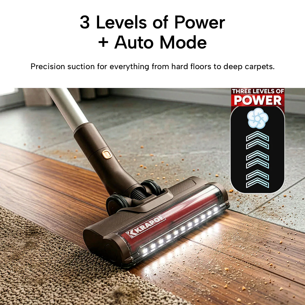 KRAPOF® Super Slim Power Vac Cordless Stick Vacuum + Extra FREE Second Battery - Image 6