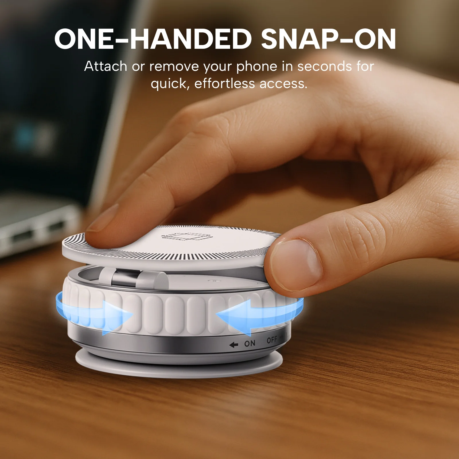 KLEVA® Charge Grip 360 – MagSafe-Compatible Suction Phone Mount & Wireless Charging Stand - Image 3