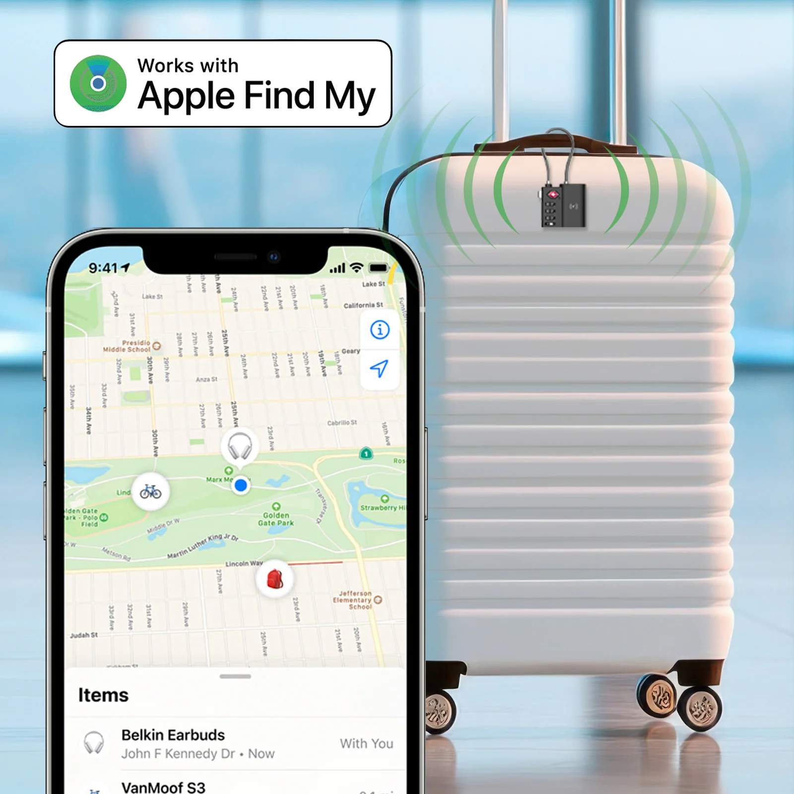 Kleva TSA LockSmart Travel Tag Bluetooth Tracker for Apple Find My + FREE Travel Tips ebook - Image 2